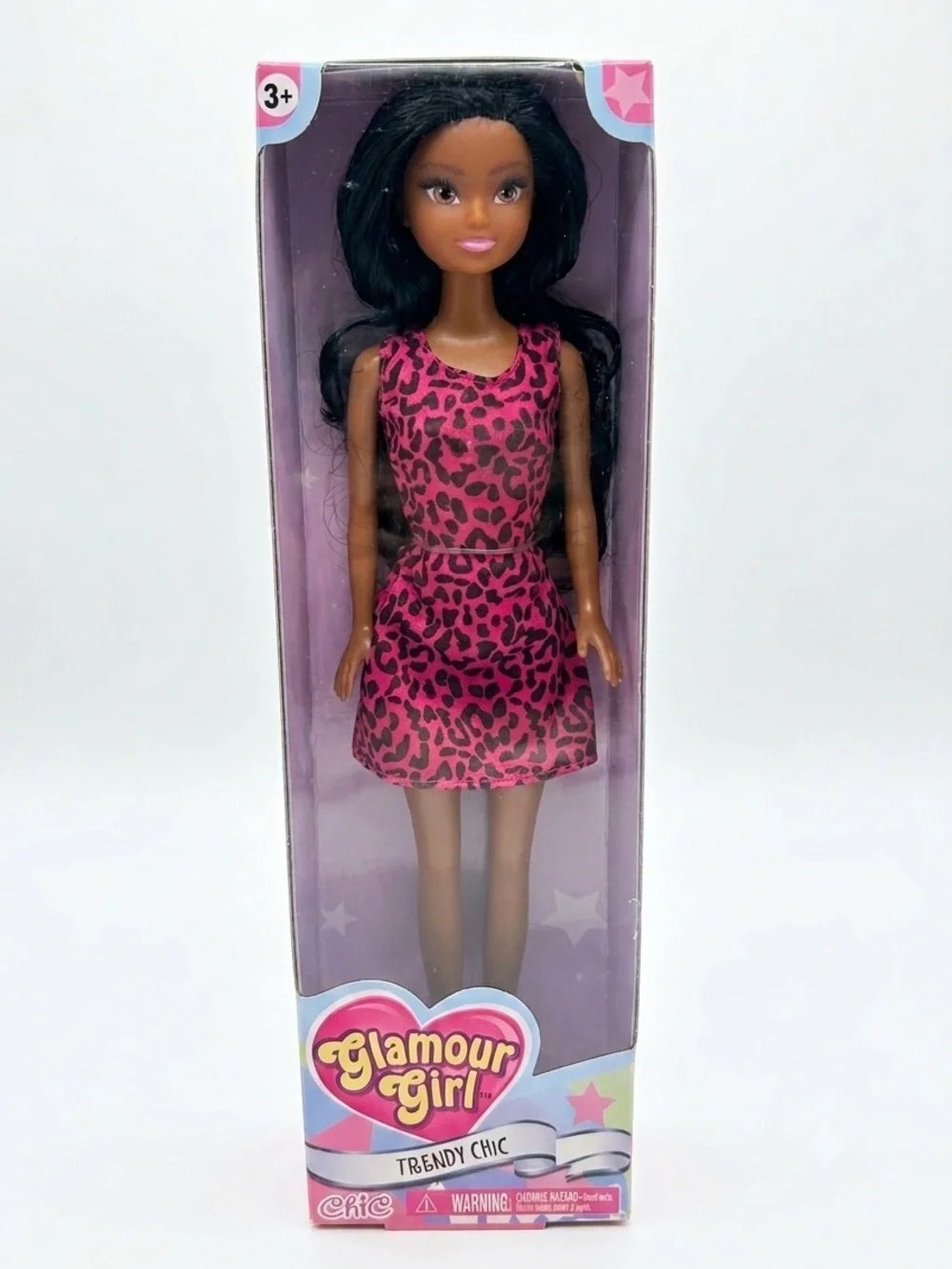 Glamour Trendy Chic Pink Leopard Print Doll